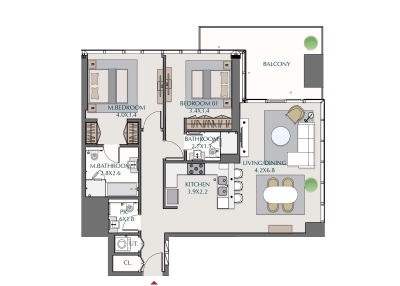 Wasl - 1 Residences - Apartment