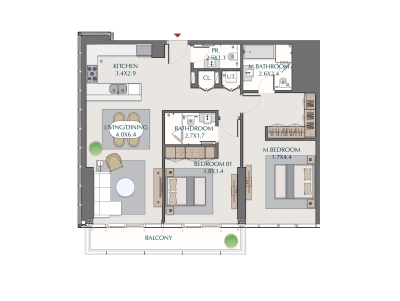 Wasl - 1 Residences - Apartment