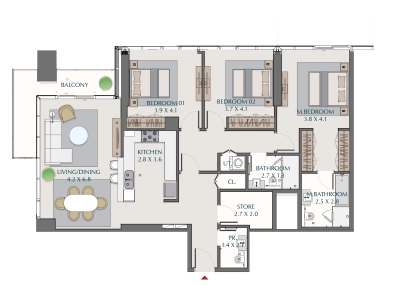 Wasl - 1 Residences - Apartment