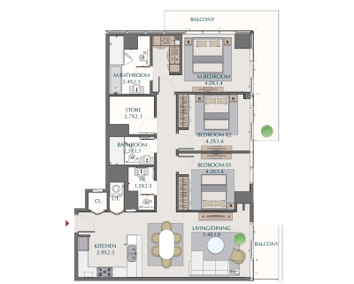 Wasl - 1 Residences - Apartment