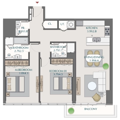 Wasl - 1 Residences - Apartment