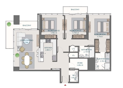 Wasl - 1 Residences - Apartment