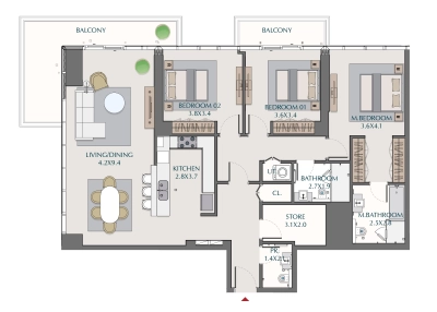 Wasl - 1 Residences - Apartment