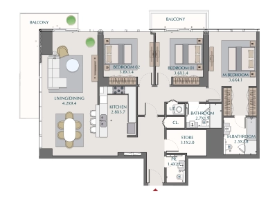 Wasl - 1 Residences - Apartment