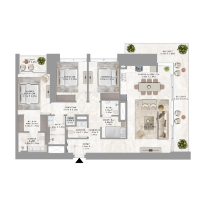 Emaar - Palace Residences Creek Blue - Apartment
